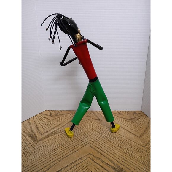 Saxophone Player Sculpture South African Scrap Metal VTG Folk Art Music Theme - Picture 11 of 12